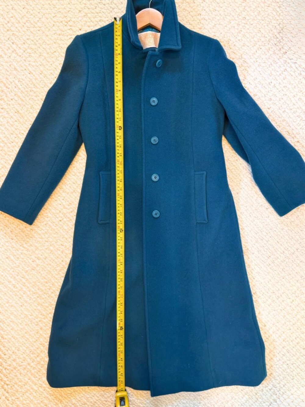 Vintage Pendleton Blue Teal Long Wool Coat Size 8 Made USA Full Length - Picture 10 of 12